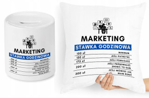 Dla Marketingowca Zestaw Poduszka + Skarbonka