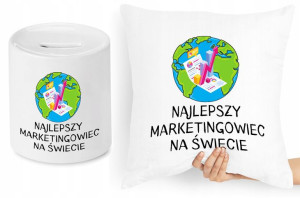 Dla Marketingowca Zestaw Poduszka + Skarbonka