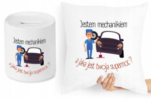 Dla Mechanika Zestaw Poduszka + Skarbonka Prezent