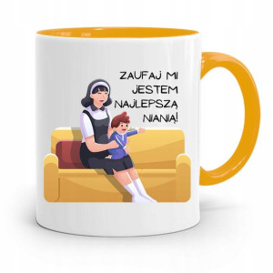 Dla Niani Opiekunki Kubek Żółty Na Prezent
