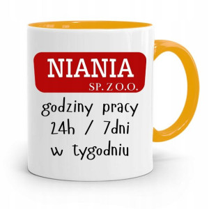 Dla Niani Opiekunki Kubek Żółty Na Prezent