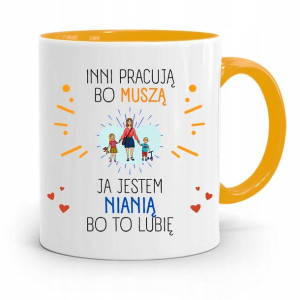 Dla Niani Opiekunki Kubek Żółty Na Prezent