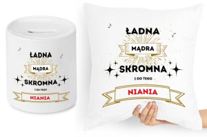 Dla Niani Opiekunki Zestaw Poduszka + Skarbonka
