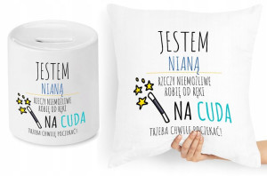Dla Niani Opiekunki Zestaw Poduszka + Skarbonka