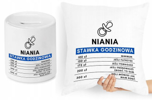 Dla Niani Opiekunki Zestaw Poduszka + Skarbonka