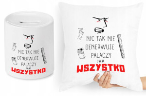Dla Palaczy Zestaw Poduszka + Skarbonka Prezent