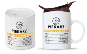 Dla Piekarza Prezent Zestaw Kubek + Skarbonka