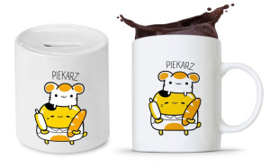 Dla Piekarza Prezent Zestaw Kubek + Skarbonka