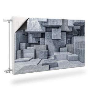 Osłona MAGNETYCZNA Kaloryfera Betonowe Bloki Efekt 3D 110cm x 60cm