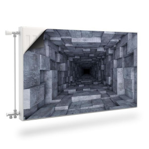 MAGNETYCZNA Osłona Grzejnika Betonowy Tunel Efekt 3D 110cm x 60cm