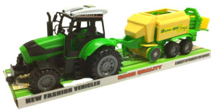Ogromny Traktor Z Przyczepą Ciągnik Zbożowy Zestaw