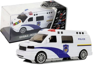 Auto Policja Z Naciągiem Ze Światłami I Dźwiękiem