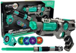 Zestaw Pistolet Miecz Laser Światła+Akcesoria