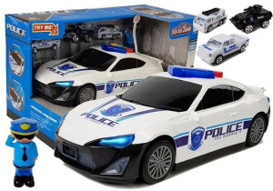 Auto Policyjne Schowek Garaż Małe Autka Led Dźwie