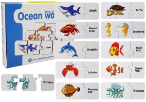 Puzzle Edukacyjne Układanka Świat Oceanów 10 Połączeń