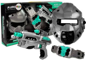 Zestaw Kosmiczny Pistolet Maska Laser Dźwięk Akces