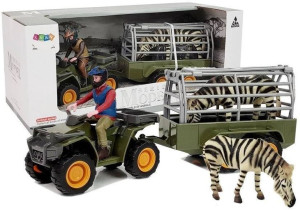 Quad Transporter Przyczepka Kierowca Zebra Figurki