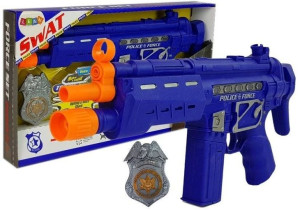 Zestaw Policyjny Pistolet Odznaka Granatowy Dźwięk Efekty Świetlne 37Cm