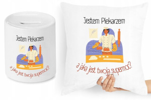 Dla Piekarza Zestaw Poduszka + Skarbonka Prezent