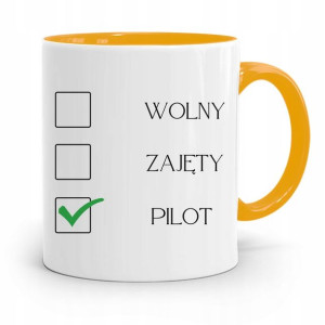 Dla Pilota Kubek Żółty Na Prezent Na Urodziny