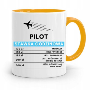 Dla Pilota Kubek Żółty Na Prezent Na Urodziny
