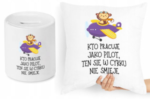 Dla Pilota Zestaw Poduszka + Skarbonka Prezent