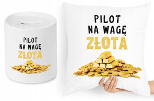Dla Pilota Zestaw Poduszka + Skarbonka Prezent