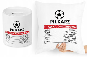 Dla Piłkarza Zestaw Poduszka + Skarbonka Prezent
