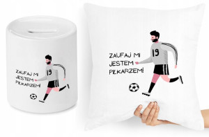 Dla Piłkarza Zestaw Poduszka + Skarbonka Prezent