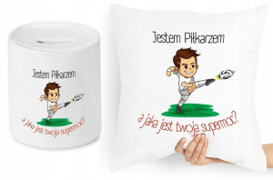 Dla Piłkarza Zestaw Poduszka + Skarbonka Prezent