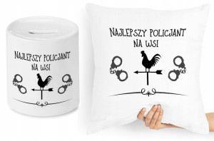 Dla Policjanta Zestaw Poduszka + Skarbonka Prezent