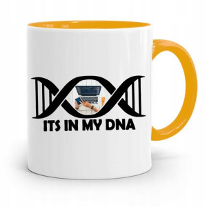 Dla Pracownika Kubek Żółty Its In My Dna Prezent