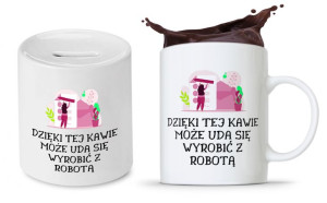 Dla Pracownika Prezent Zestaw Skarbonka + Kubek