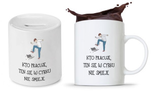 Dla Pracownika Prezent Zestaw Skarbonka + Kubek