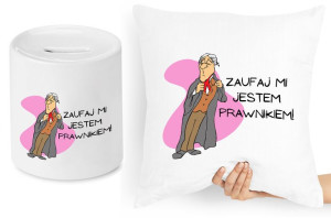 Dla Prawnika Zestaw Poduszka + Skarbonka Prezent