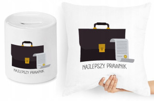 Dla Prawnika Zestaw Poduszka + Skarbonka Prezent