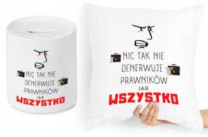 Dla Prawnika Zestaw Poduszka + Skarbonka Prezent