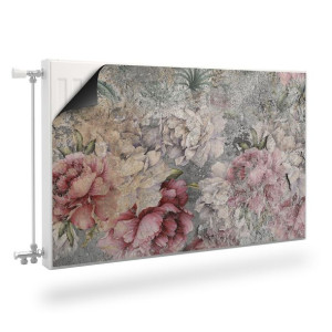 OSŁONA Magnetyczna GRZEJNIKA Piwonie PEONIE Beton 90cm x 60cm