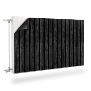 OSŁONA Magnetyczna Grzejnika Czarne Lamele Imitacja Drewna 80cm x 60cm
