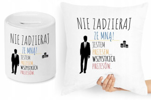 Dla Prezesa Zestaw Poduszka + Skarbonka Prezent