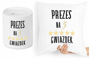 Dla Prezesa Zestaw Poduszka + Skarbonka Prezent