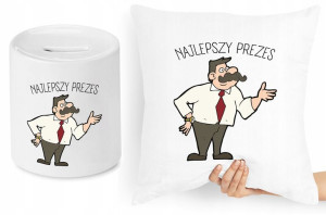 Dla Prezesa Zestaw Poduszka + Skarbonka Prezent