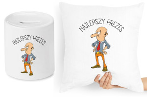 Dla Prezesa Zestaw Poduszka + Skarbonka Prezent
