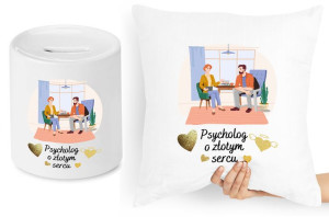 Dla Psychologa Zestaw Poduszka + Skarbonka Prezent