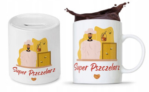 Dla Pszczelarza Prezent Zestaw Kubek + Skarbonka