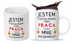 Dla Pszczelarza Prezent Zestaw Kubek + Skarbonka