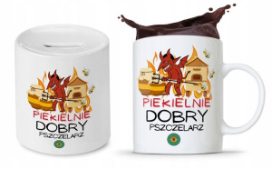 Dla Pszczelarza Prezent Zestaw Kubek + Skarbonka