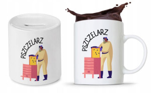 Dla Pszczelarza Prezent Zestaw Kubek + Skarbonka