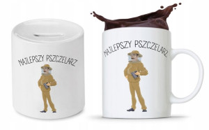 Dla Pszczelarza Prezent Zestaw Kubek + Skarbonka