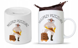 Dla Pszczelarza Prezent Zestaw Kubek + Skarbonka